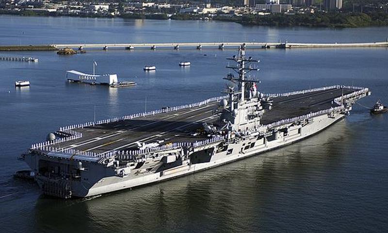 USS Ronald Reagan at the Arizona War Memorial