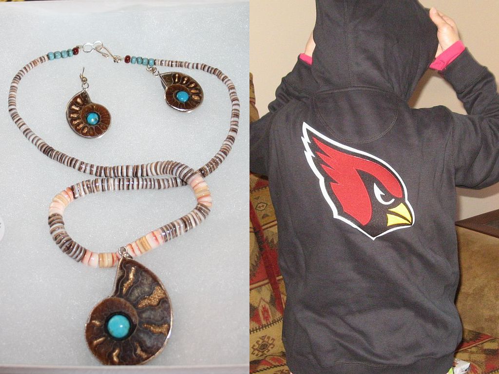 Native American Arizona Cardinals Beaded Necklace and Medallion |