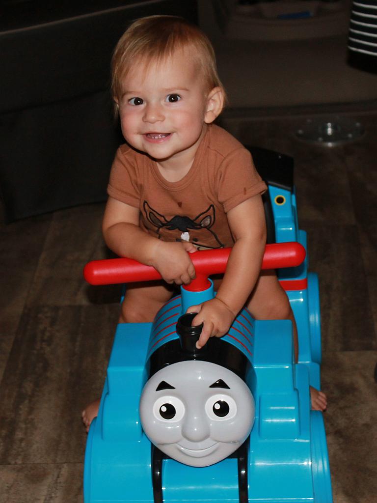 Jerry Riding Thomas the Train
